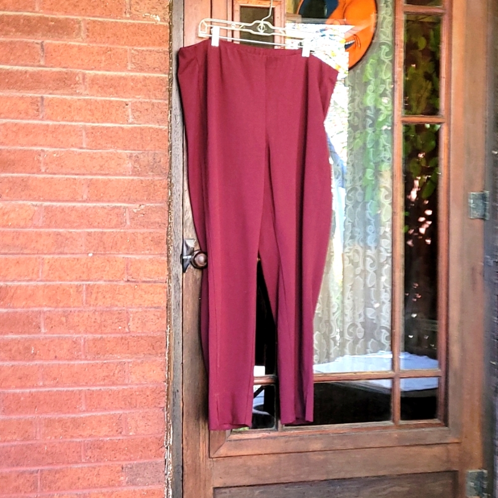 J.Jill Ponte Burgundy Pants, 2X